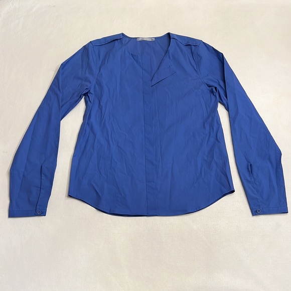 🟢 Reed Krakoff Blue Button Down Blouse - Picture 2 of 6